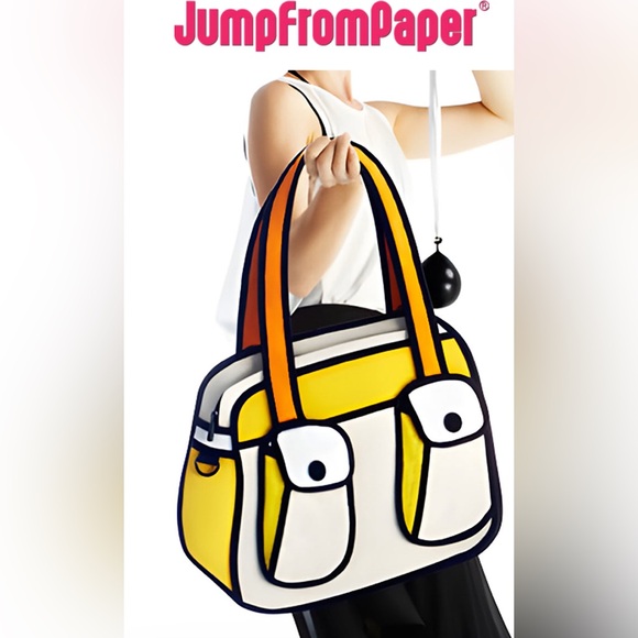 Bonjour Jump from Paper - Tote Bag Purse - Picture 2 of 7